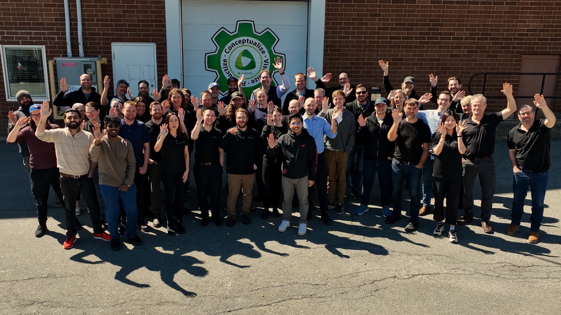 Enginuity Team Group Drone Photoshot